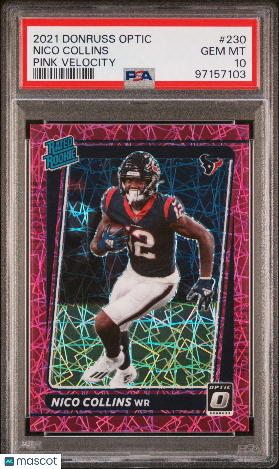 2021 Donruss Optic Rated Rookie Nico Collins #230 Pink Velocity PSA 10