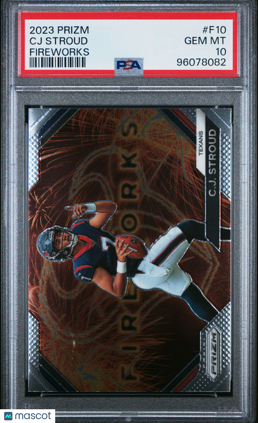 2023 Panini Prizm Fireworks CJ Stroud #F10 PSA 10