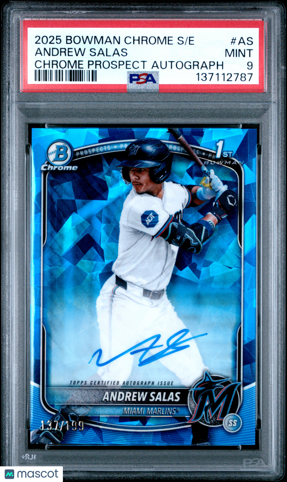 2025 Bowman Chrome Sapphire Edition Prospects Auto Andrew Salas #AS 137/199