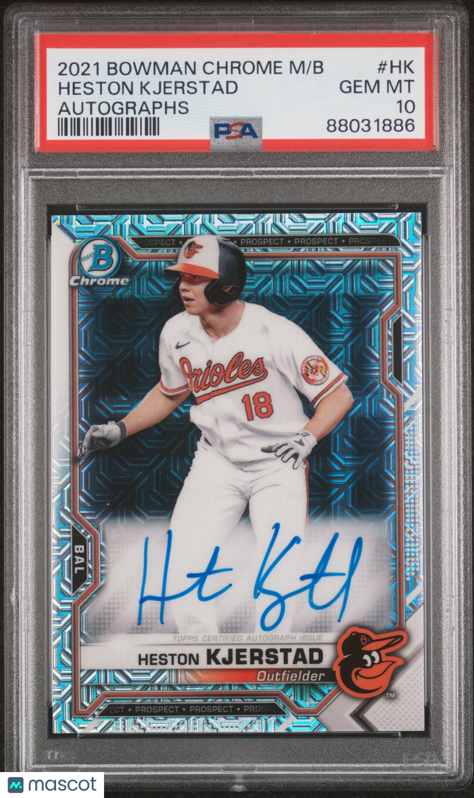 2021 Bowman Chrome Mega Box Autographs Heston Kjerstad #HK PSA 10