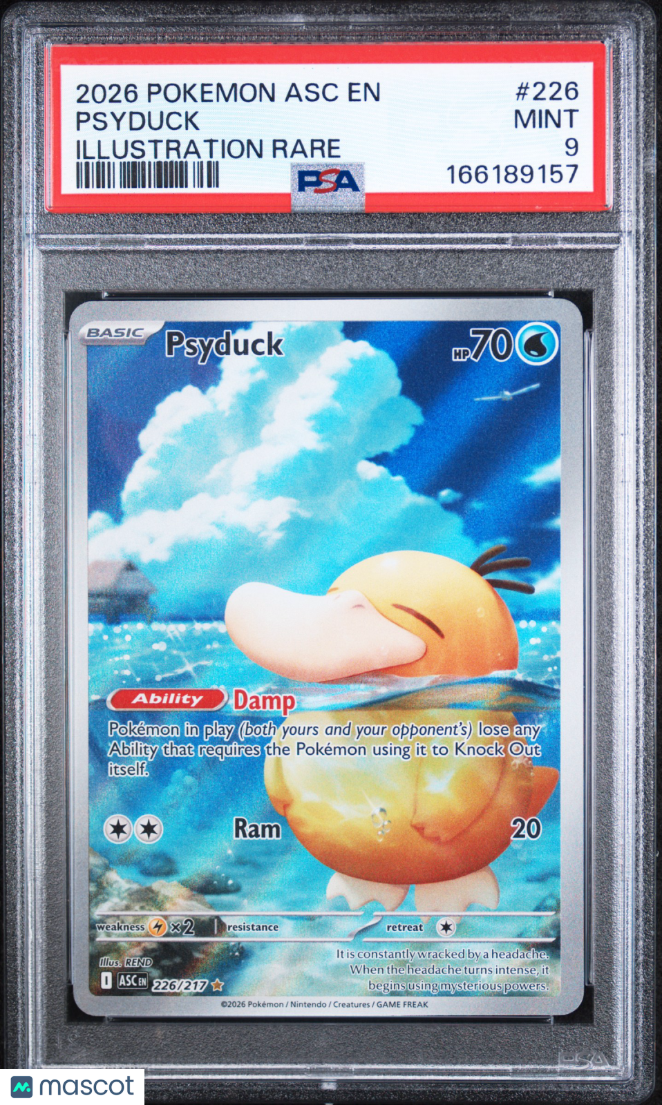2026 Ascended Heroes Psyduck Illustration Rare PSA 9 #226/217