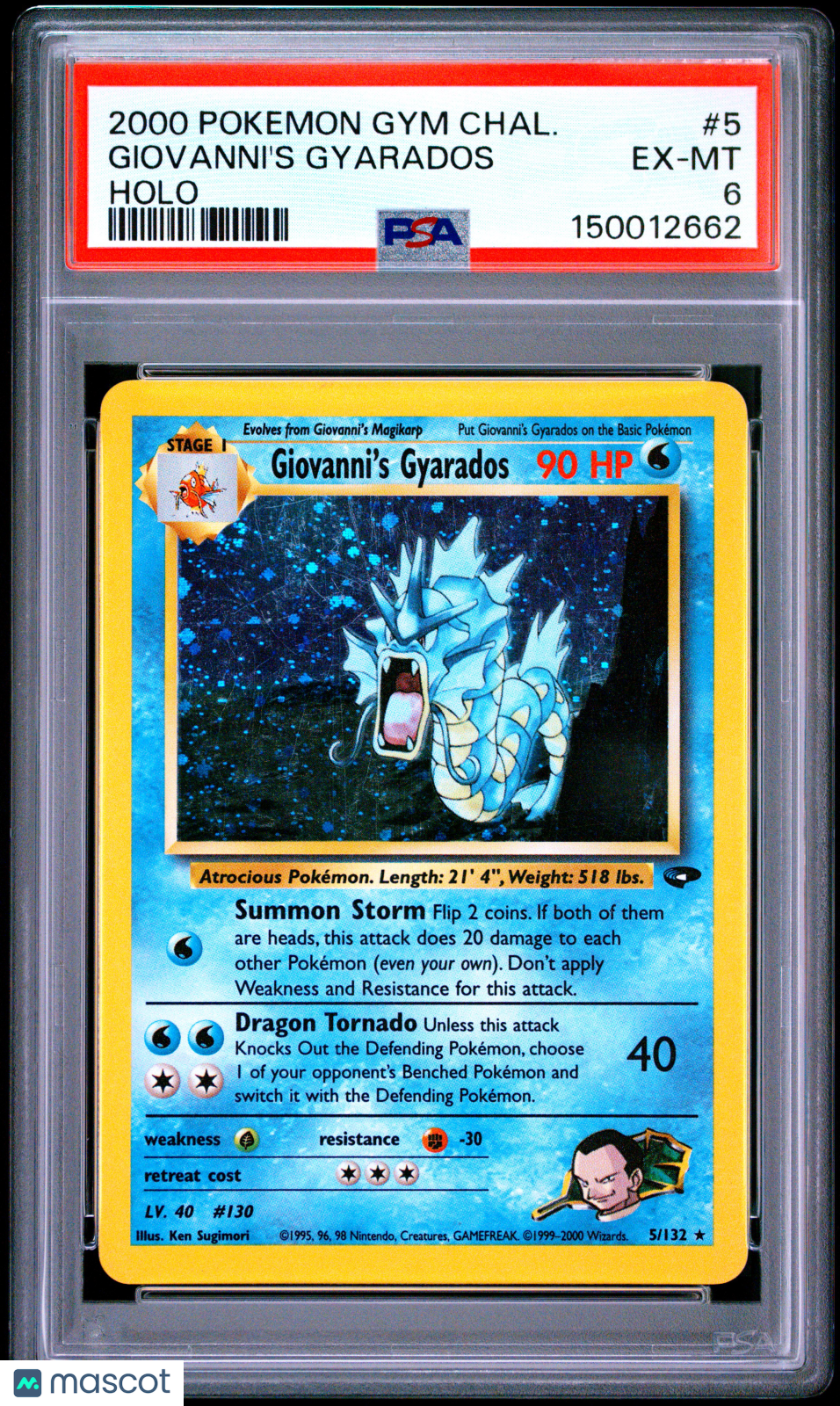 2000 Pokemon Gym Challenge Giovanni's Gyarados PSA 6 #5/132