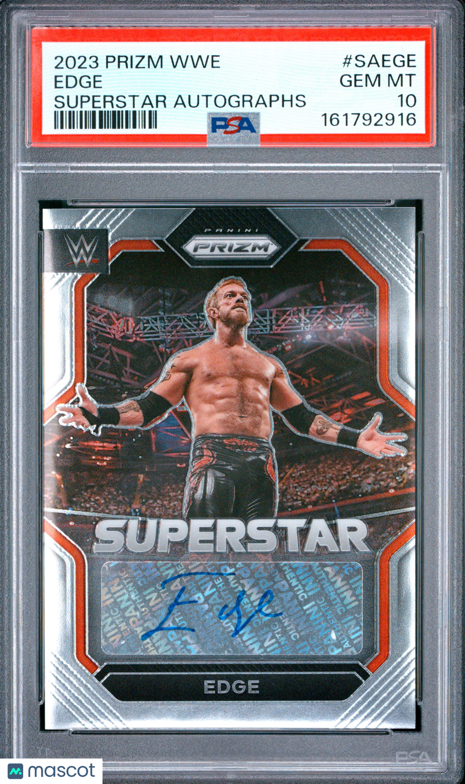 2023 Panini Prizm WWE Superstar Autographs Edge #SAEGE PSA 10