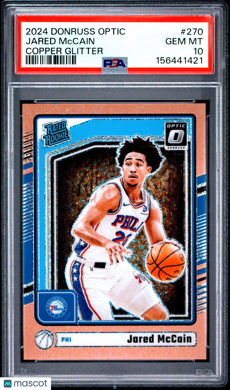 2024 Donruss Optic Rated Rookie Jared Mccain #270 Copper Glitter 84/99 PSA 10