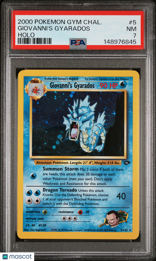 2000 Pokemon Gym Challenge Giovanni's Gyarados Holo PSA 7 #5/132
