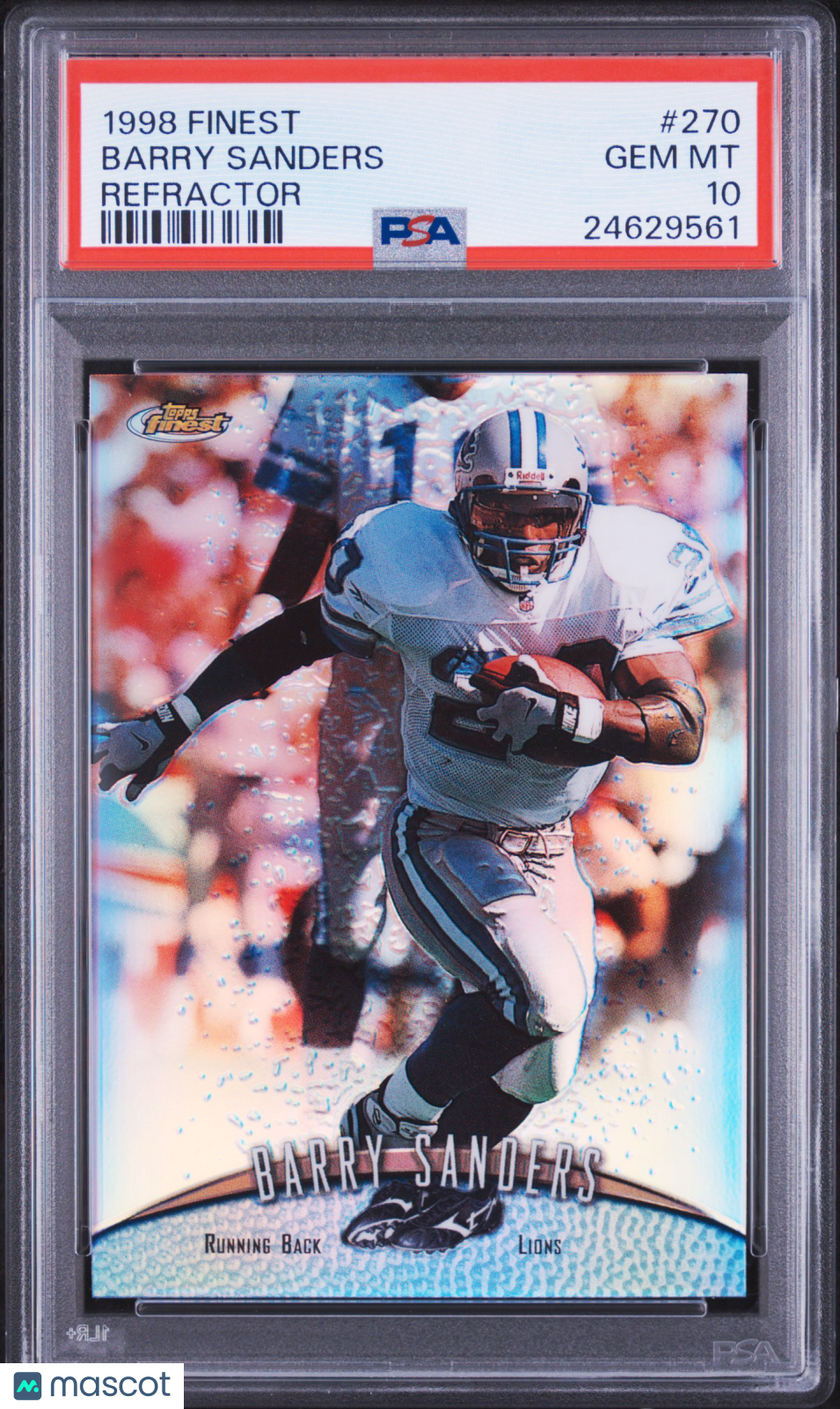 1998 Topps Finest Barry Sanders #270 Refractor (pop 7) PSA 10