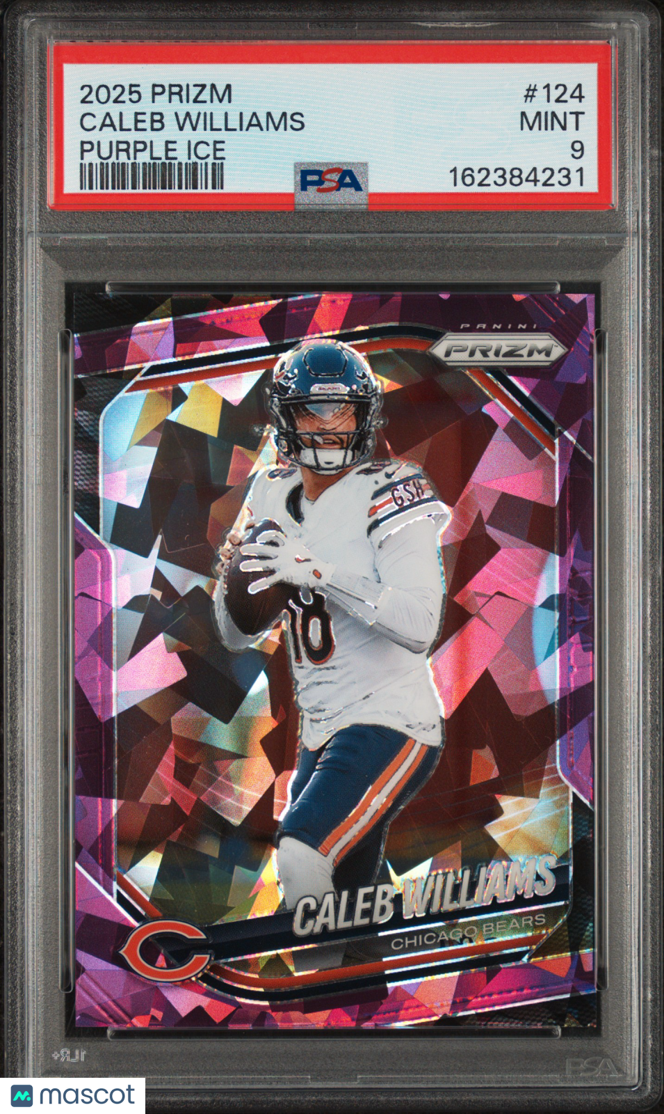 2025 Panini Prizm Caleb Williams #124 Purple Ice 060/225 PSA 9