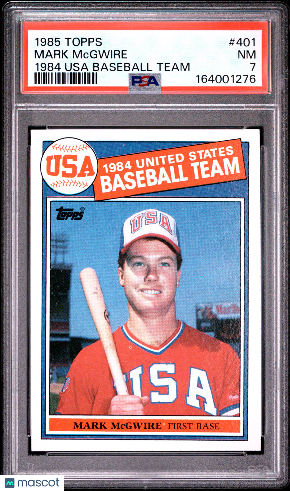 1985 Topps Mark McGwire #401 1984 USA Baseball Team PSA 7