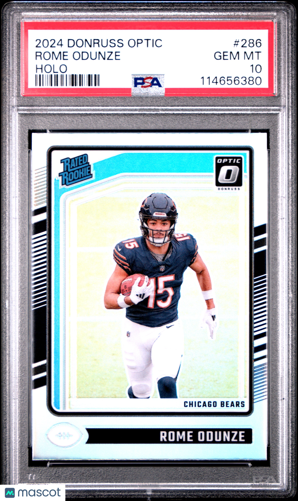 2024 Donruss Optic Rome Odunze #286 Holo Rated Rookie PSA 10