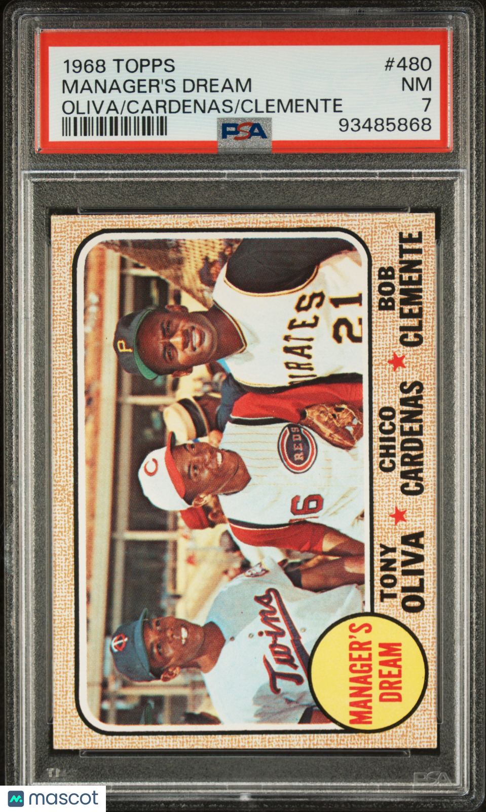 1968 Topps Manager's Dream #480 Oliva Cardenas Clemente PSA 7