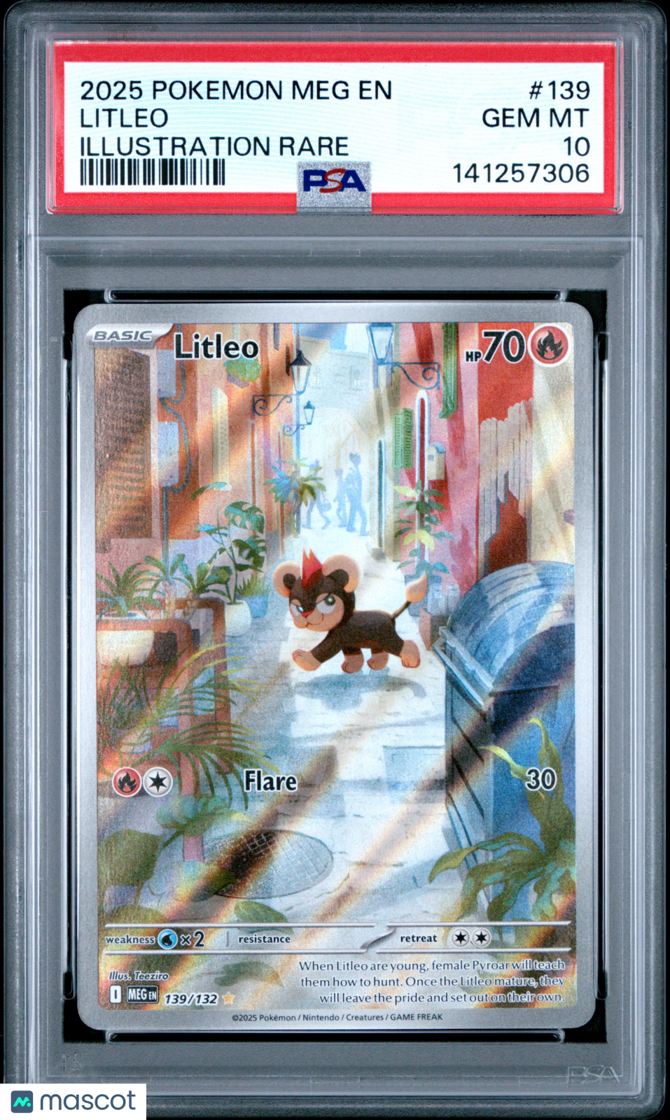 2025 Pokemon Meg EN-Mega Evolution Litleo Illustration Rare PSA 10 #139