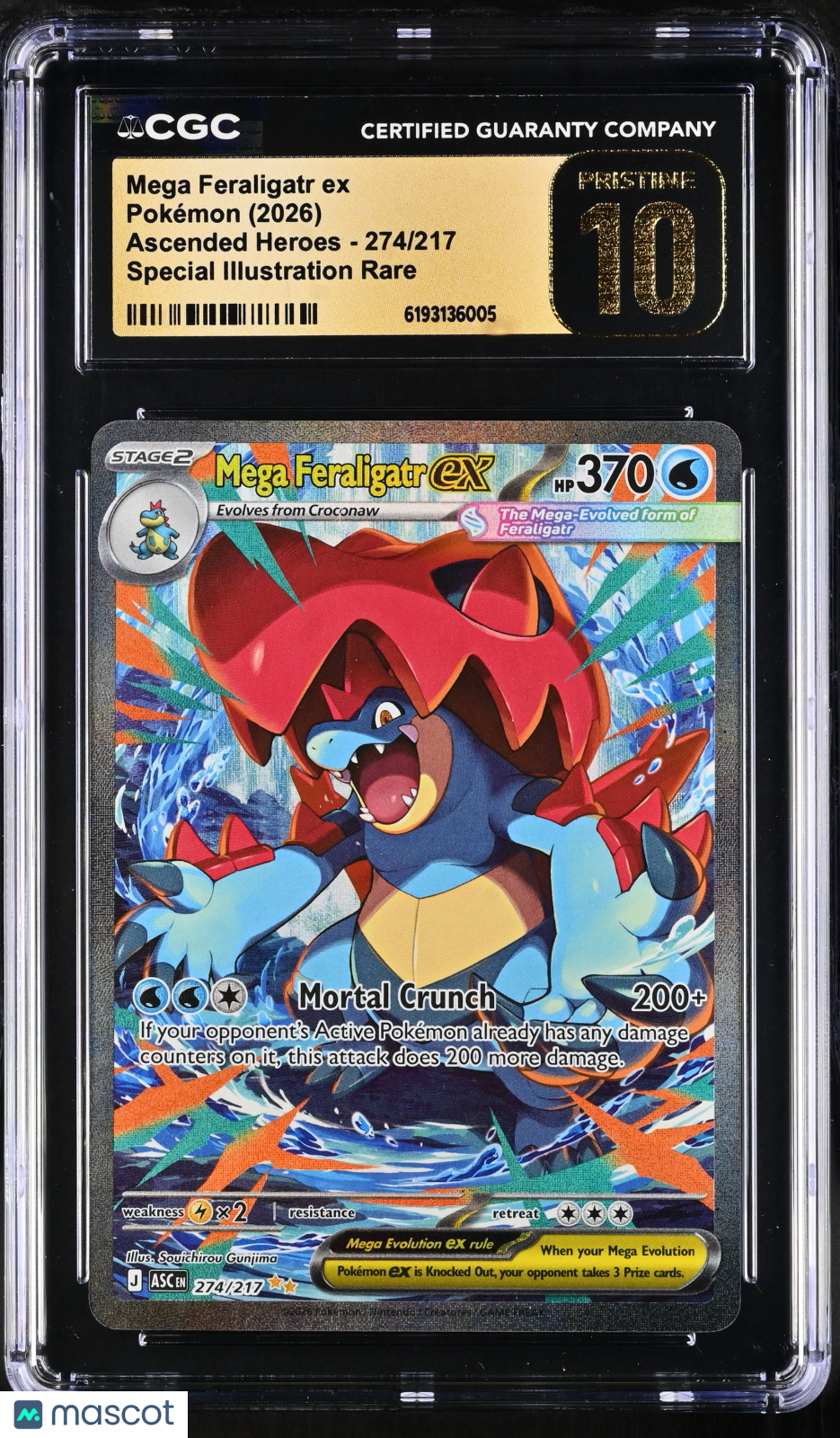 2026 Ascended Heroes Mega Feraligatr ex Special Illustration CGC 10P #274/217