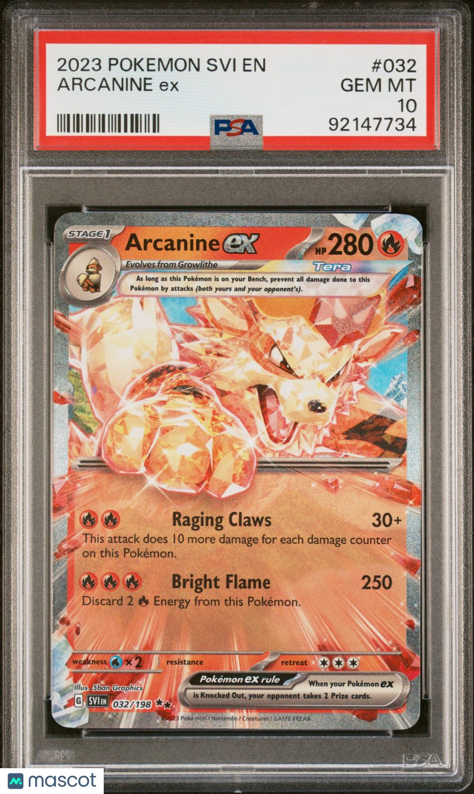 2023 Pokemon Svi EN-Scarlet & Violet Arcanine ex PSA 10 #032
