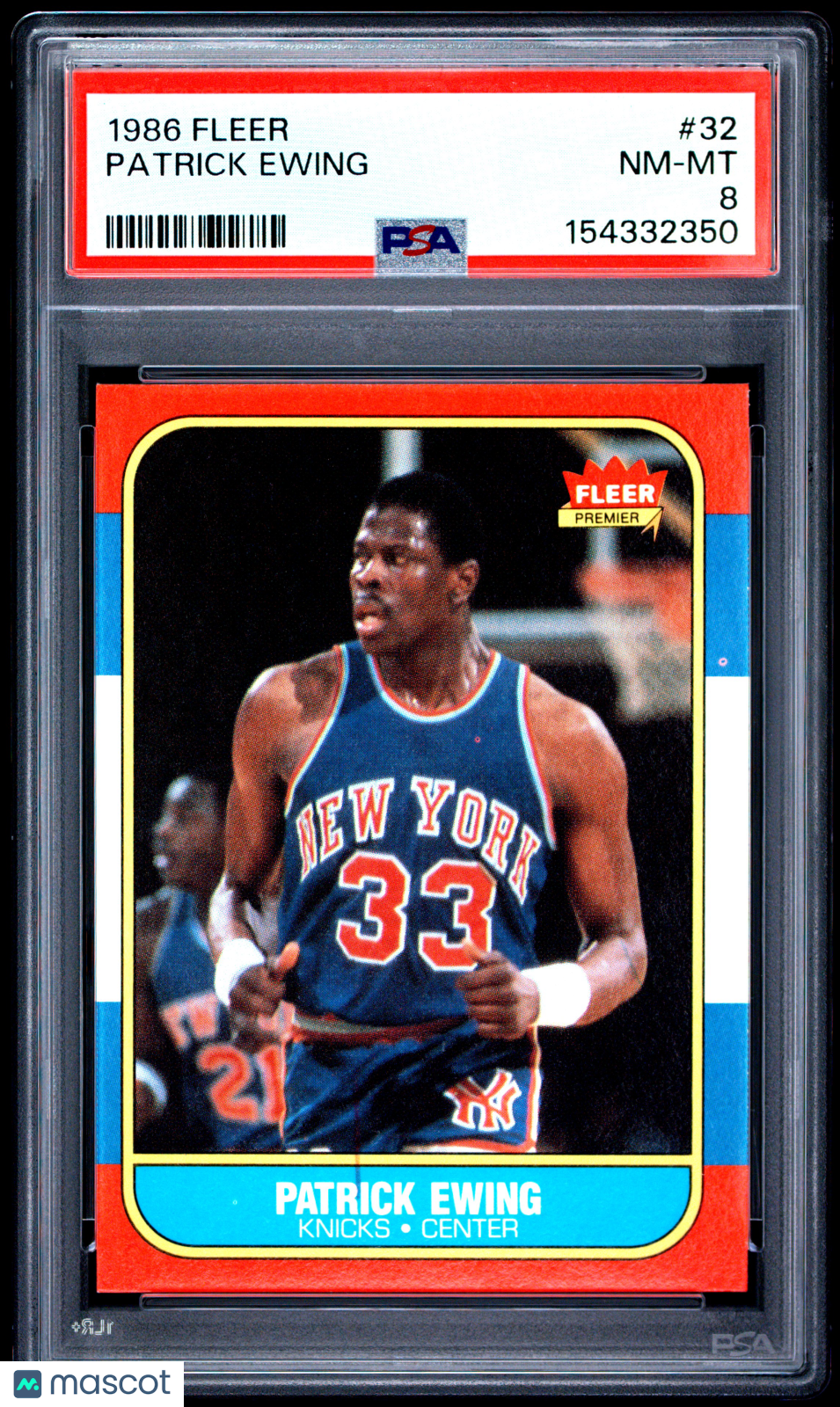 1986 Fleer Patrick Ewing #32 PSA 8