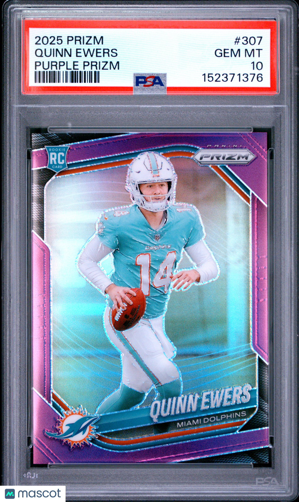 2025 Panini Prizm Quinn Ewers #307 Purple 091/125 PSA 10