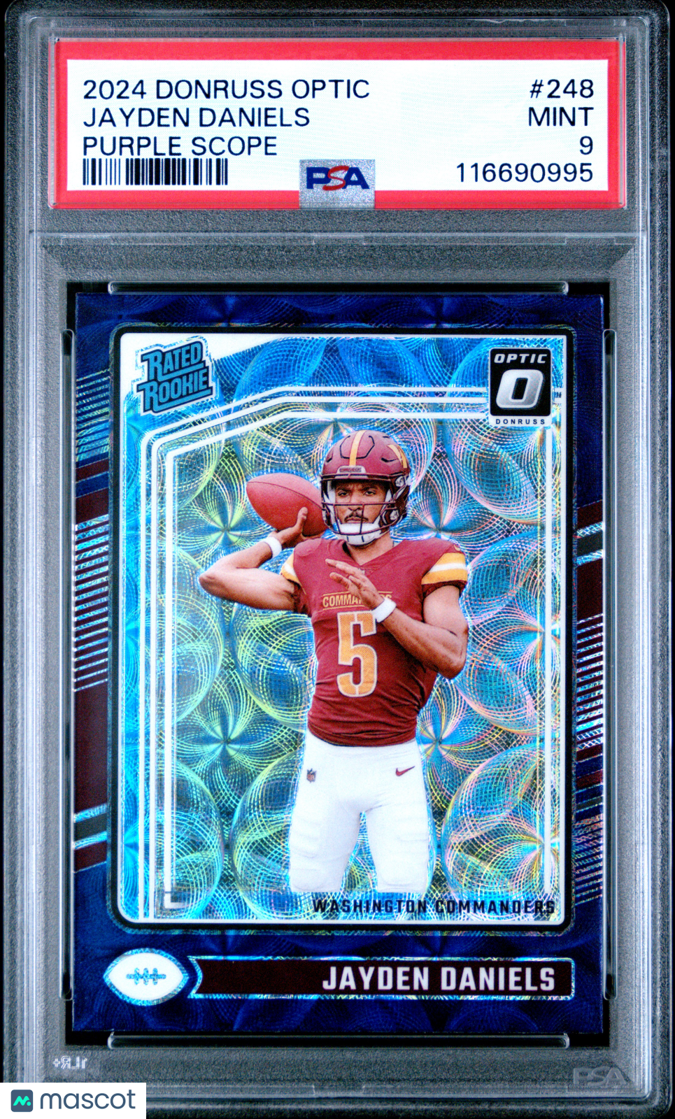2024 Donruss Optic Rated Rookie Jayden Daniels #248 Purple Scope PSA 9