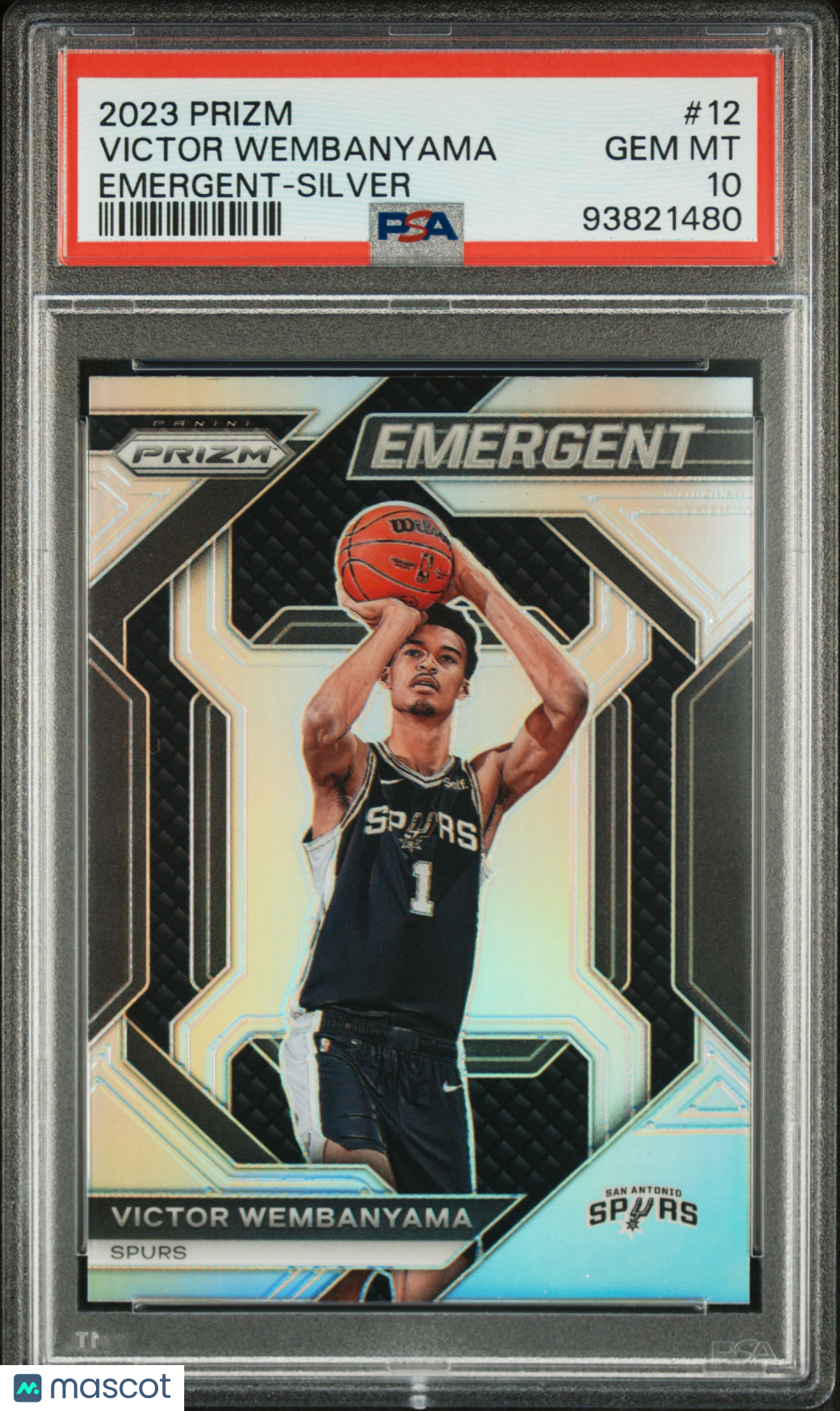 2023 Panini Prizm Emergent Victor Wembanyama #12 Silver RC PSA 10