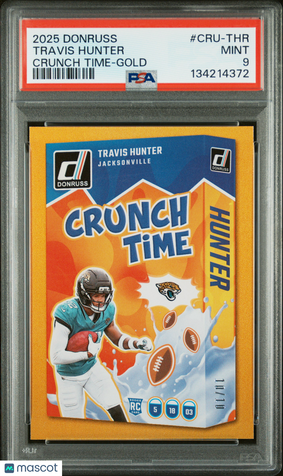 2025 Panini Donruss Crunch Time Travis Hunter #CRU-THR Gold 10/10 PSA 9