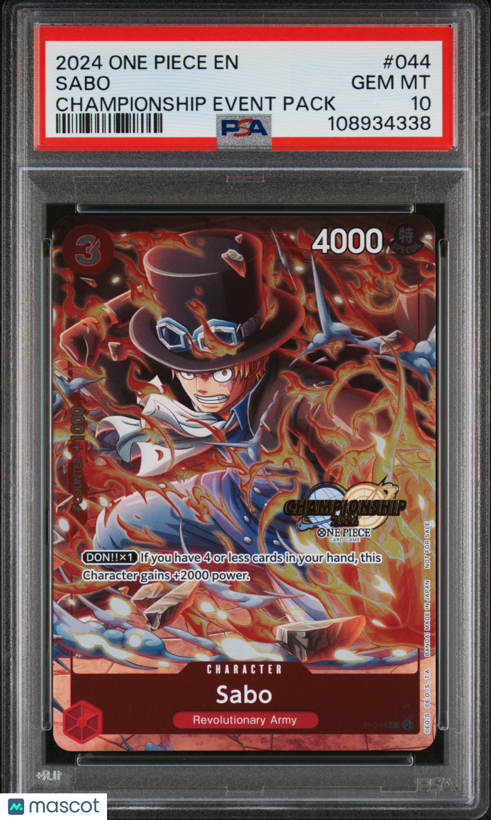 2024 One Piece Championship 2024 Event Pack Sabo PSA 10 #044