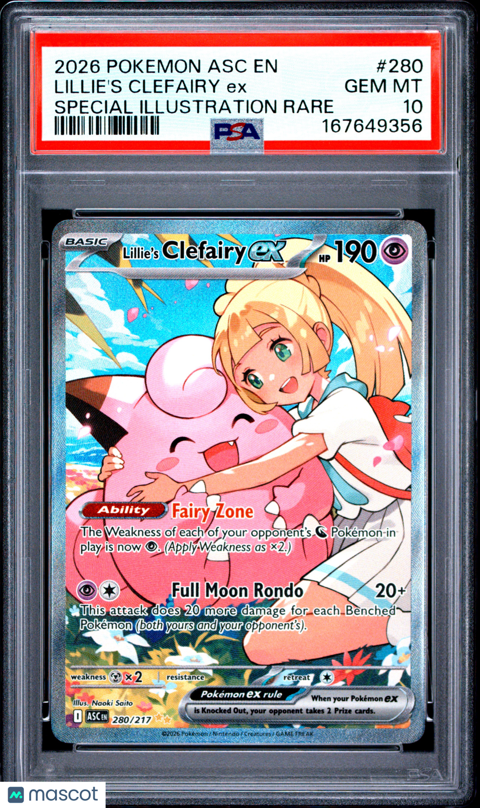 2026 Ascended Heroes Lillie's Clefairy ex Special Illustration PSA 10 #280/217