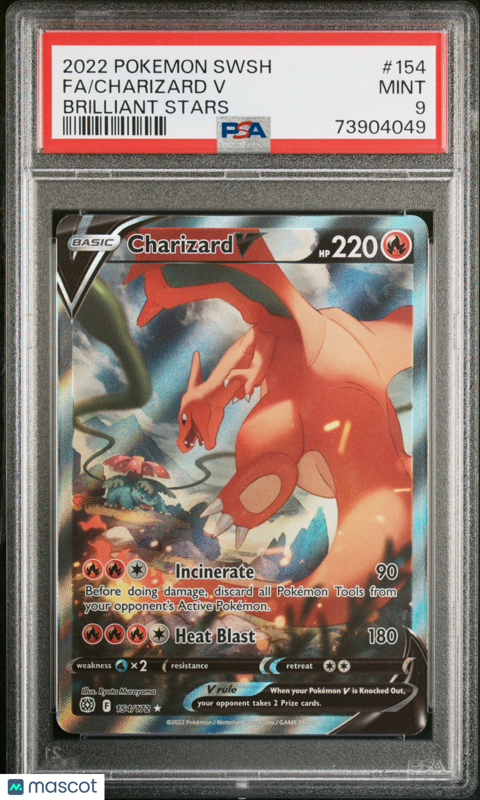 2022 Pokemon SWSH Brilliant Stars Charizard V PSA 9 #154/172