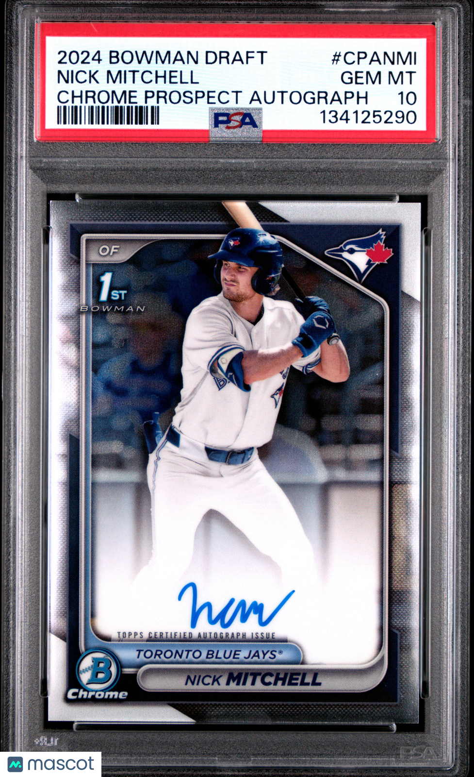 2024 Bowman Draft Chrome Prospect Autographs Nick Mitchell #CPANMI PSA 10