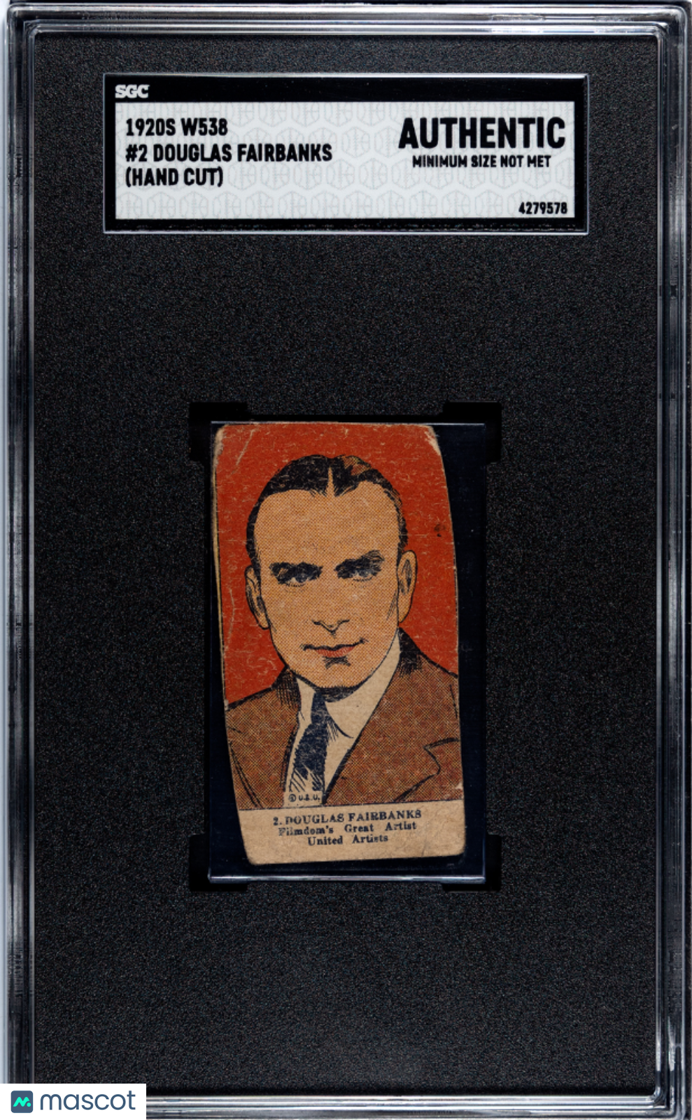 1920s W538 Douglas Fairbanks #2 SGC A