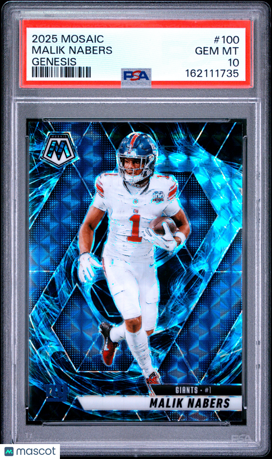 2025 Panini Mosaic Malik Nabers #100 Genesis PSA 10