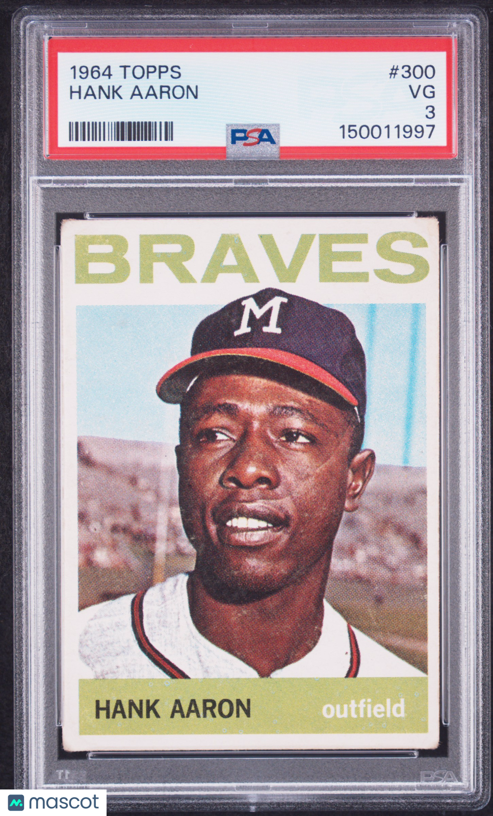 1964 Topps Hank Aaron #300 PSA 3