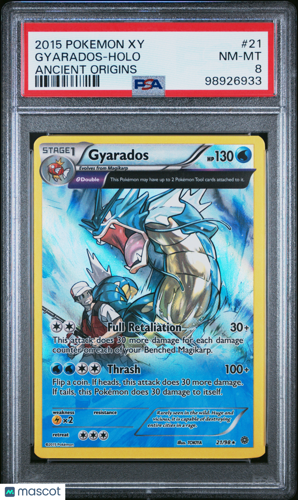 2015 Pokemon XY Ancient Origins Gyarados Holo PSA 8 #21/98