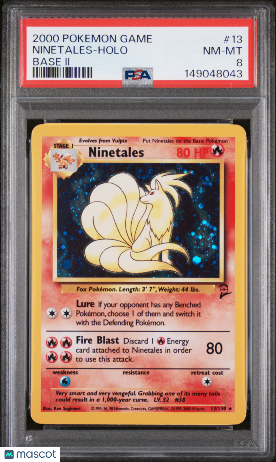2000 Pokemon Game Base II Ninetales Holo PSA 8 #13/130