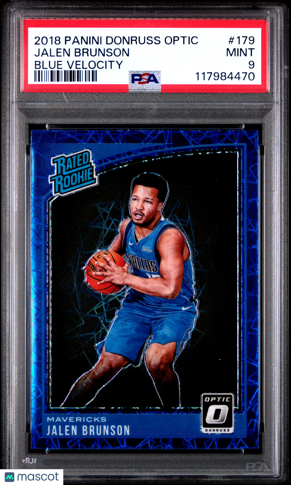 2018 Donruss Optic Rated Rookie Jalen Brunson #179 Blue Velocity PSA 9