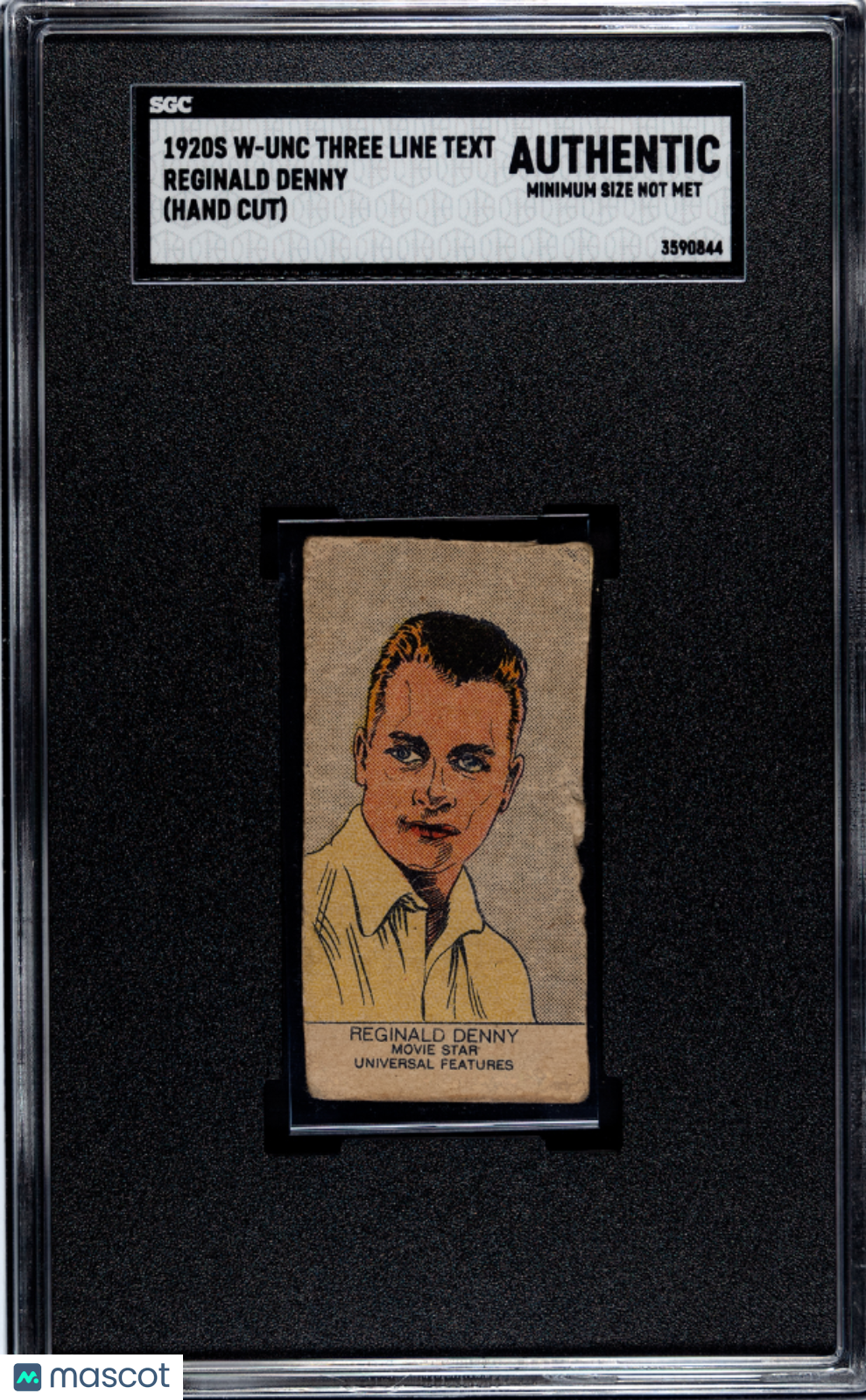 1920s W-Unc Three Line Text Reginald Denny SGC A