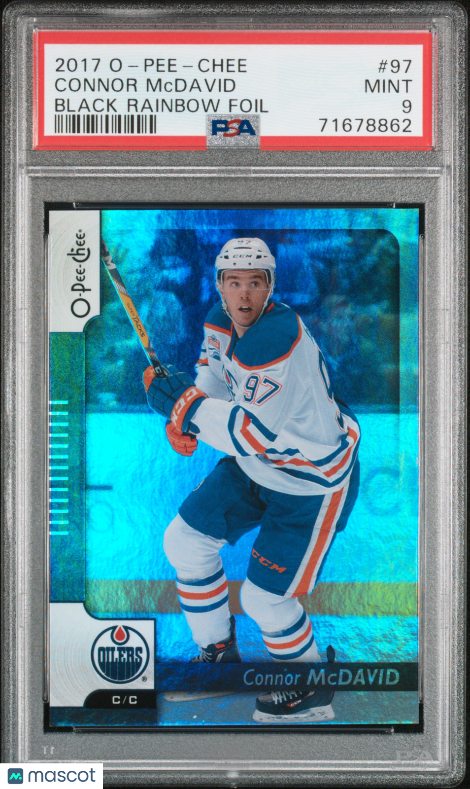 2017 O-Pee-Chee Connor McDavid #97 Black Rainbow Foil PSA 9