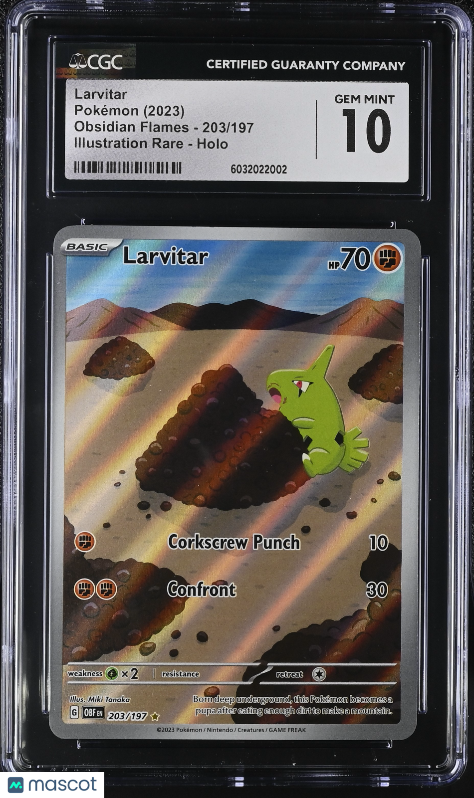 2023 Pokémon S&V Obsidian Flames Larvitar #203/197 CGC 10