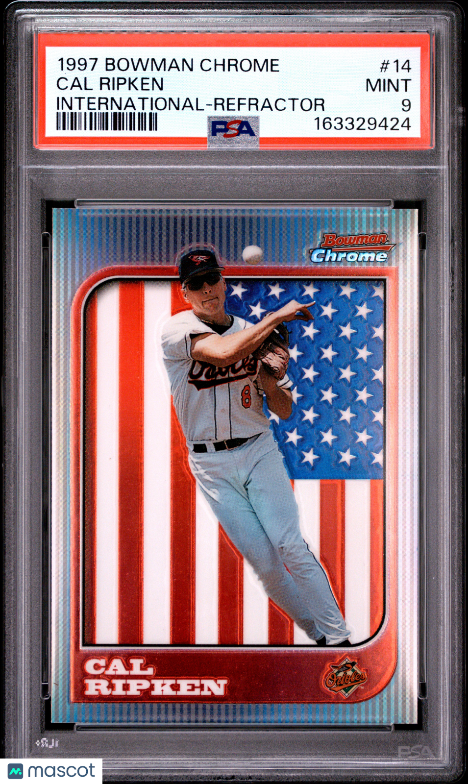 1997 Bowman Chrome International Cal Ripken #14 Refractor PSA 9