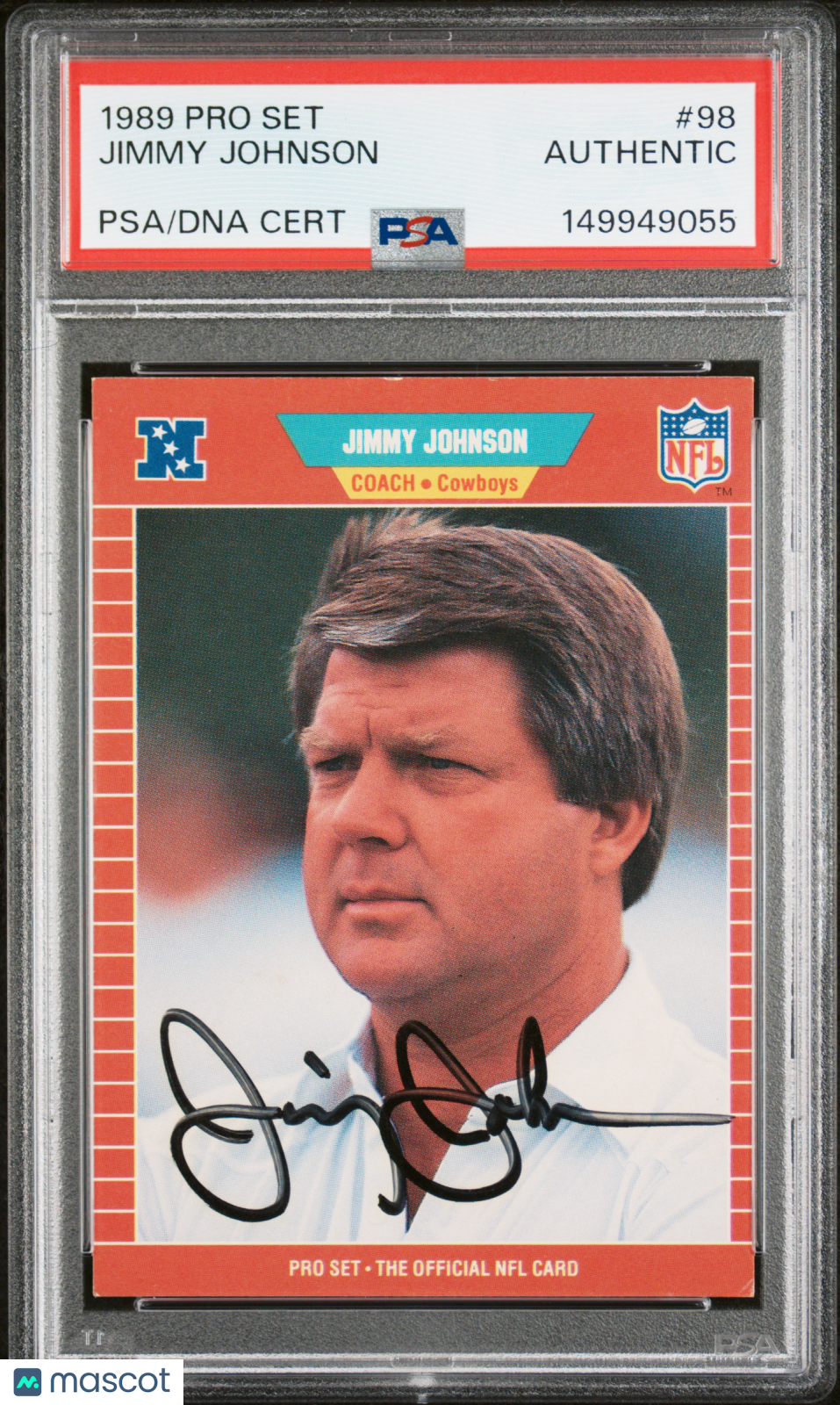 1989 Pro Set Jimmy Johnson #98 PSA A Auto A
