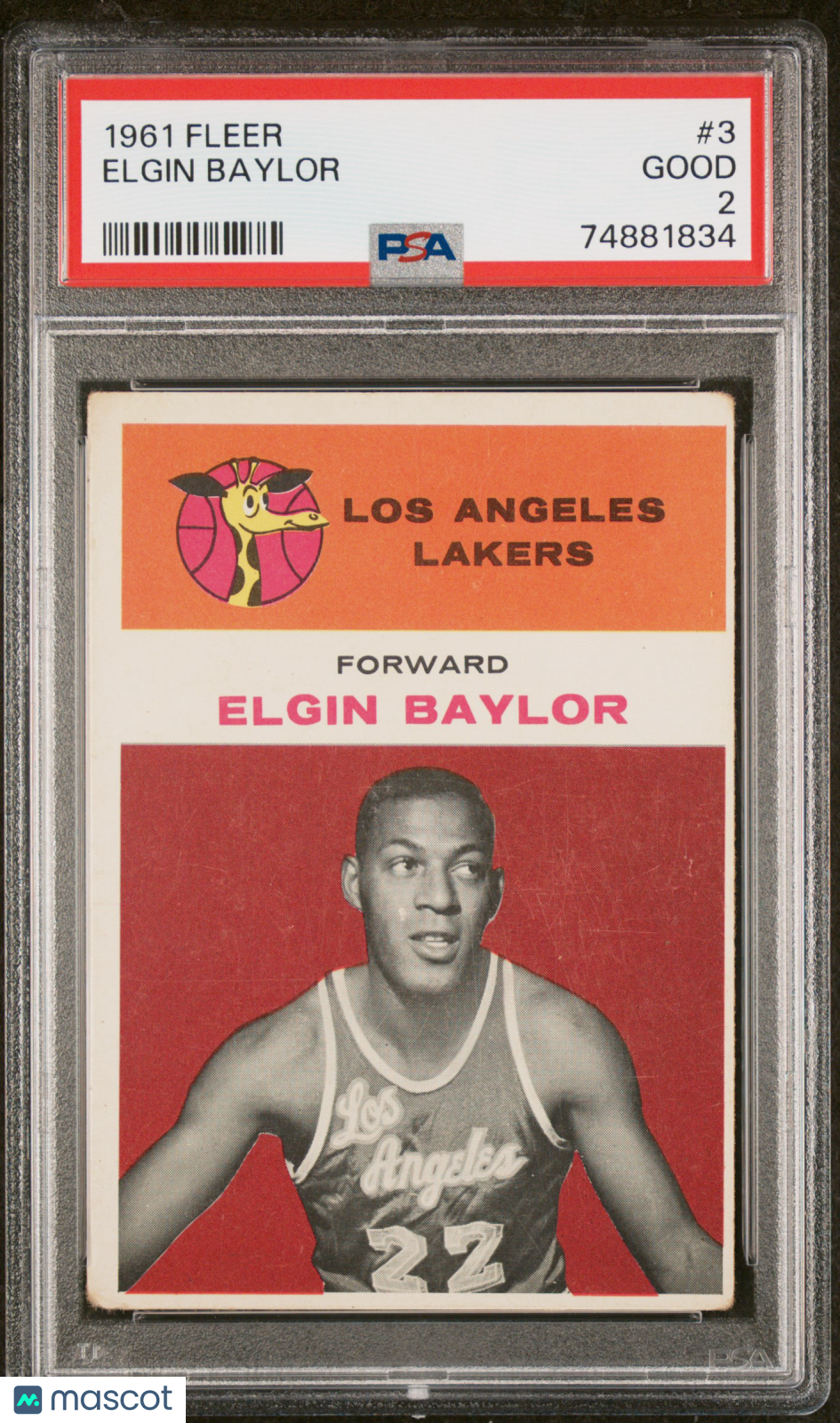 1961 Fleer Elgin Baylor #3 PSA 2