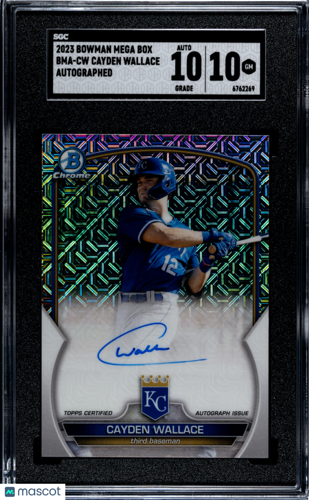 2023 Bowman Mega Box Cayden Wallace #BMA-CW Autograph SGC 10 Auto 10