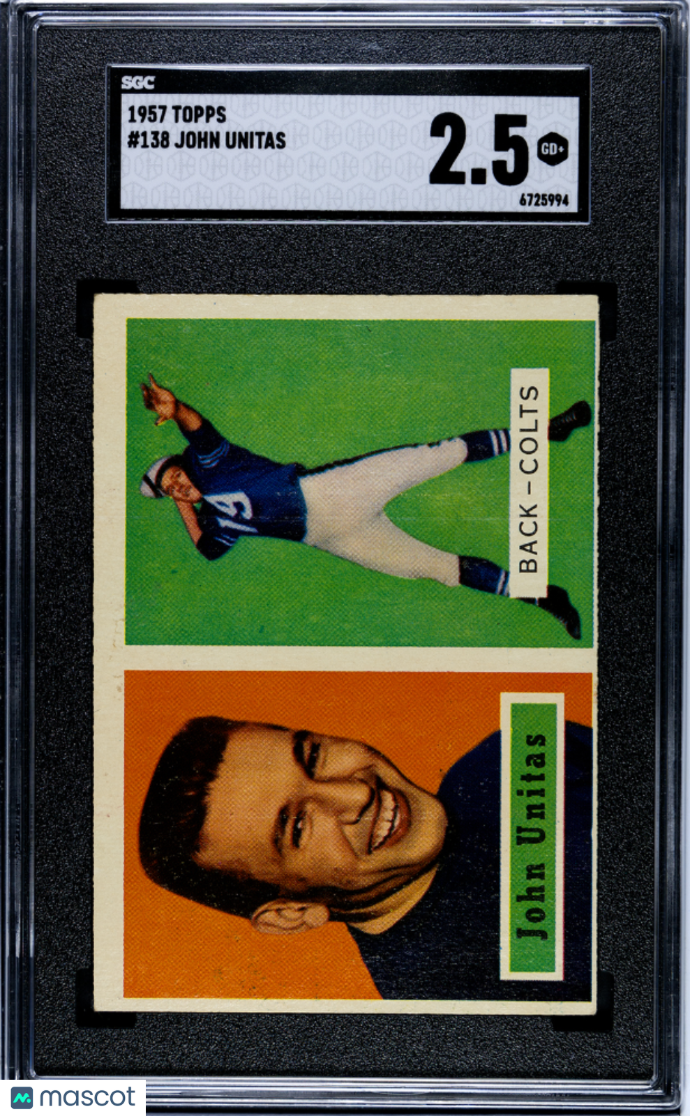 1957 Topps John Unitas #138 SGC 2.5