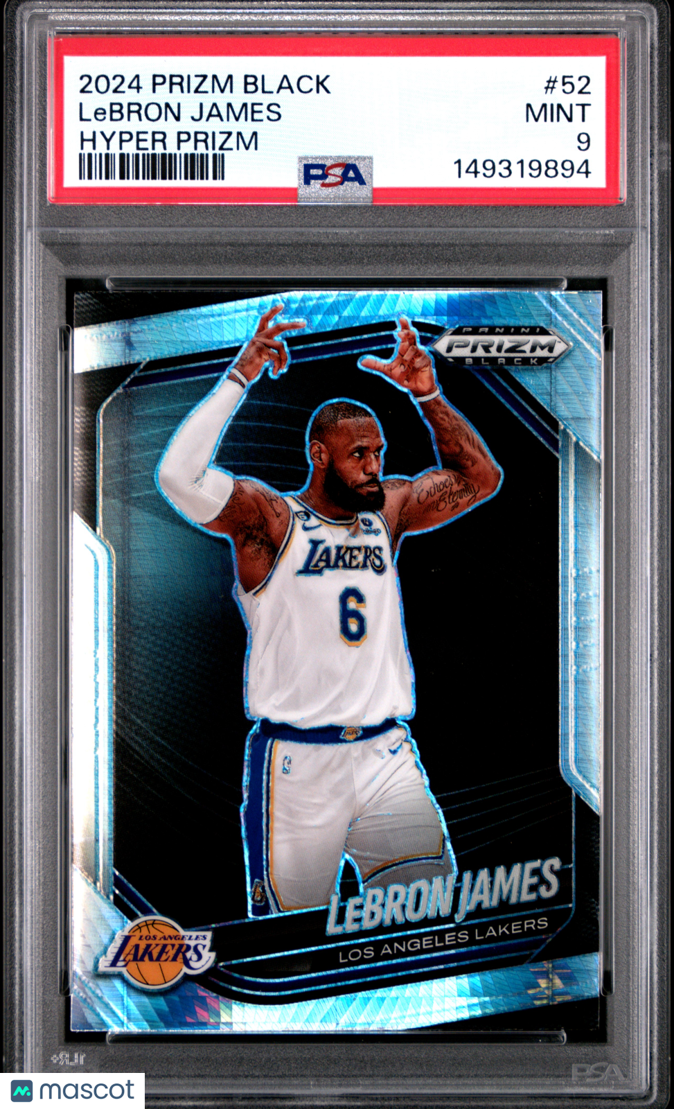 2024 Panini Prizm Black LeBron James #52 Hyper PSA 9