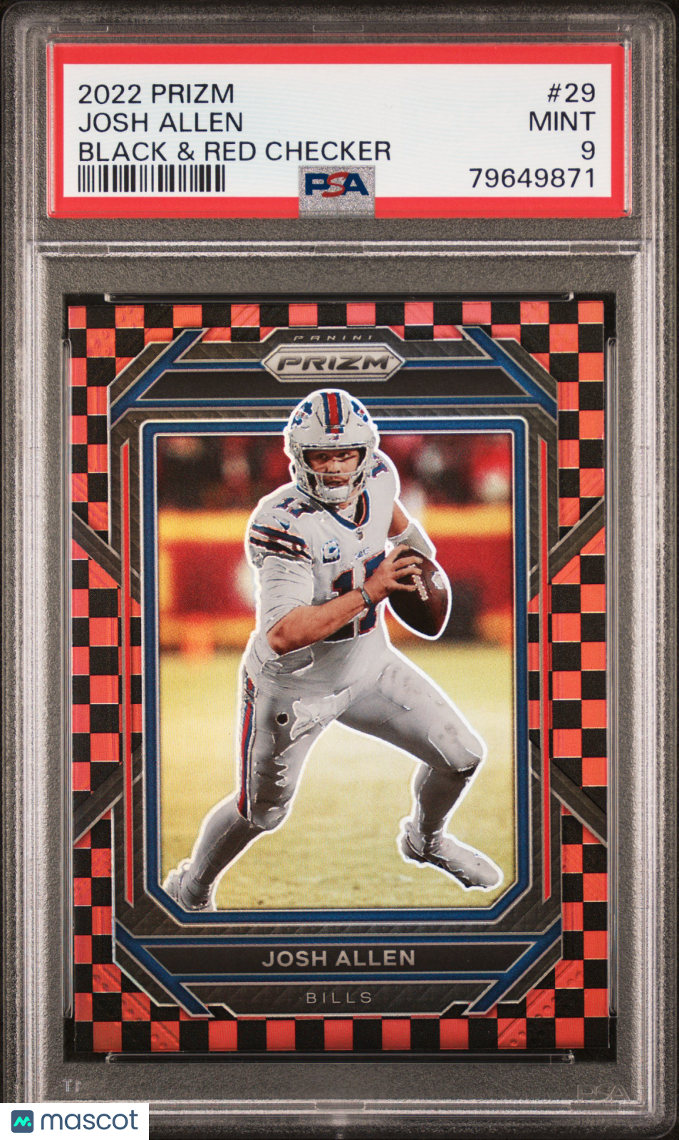 2022 Panini Prizm Josh Allen #29 Black & Red Checker PSA 9