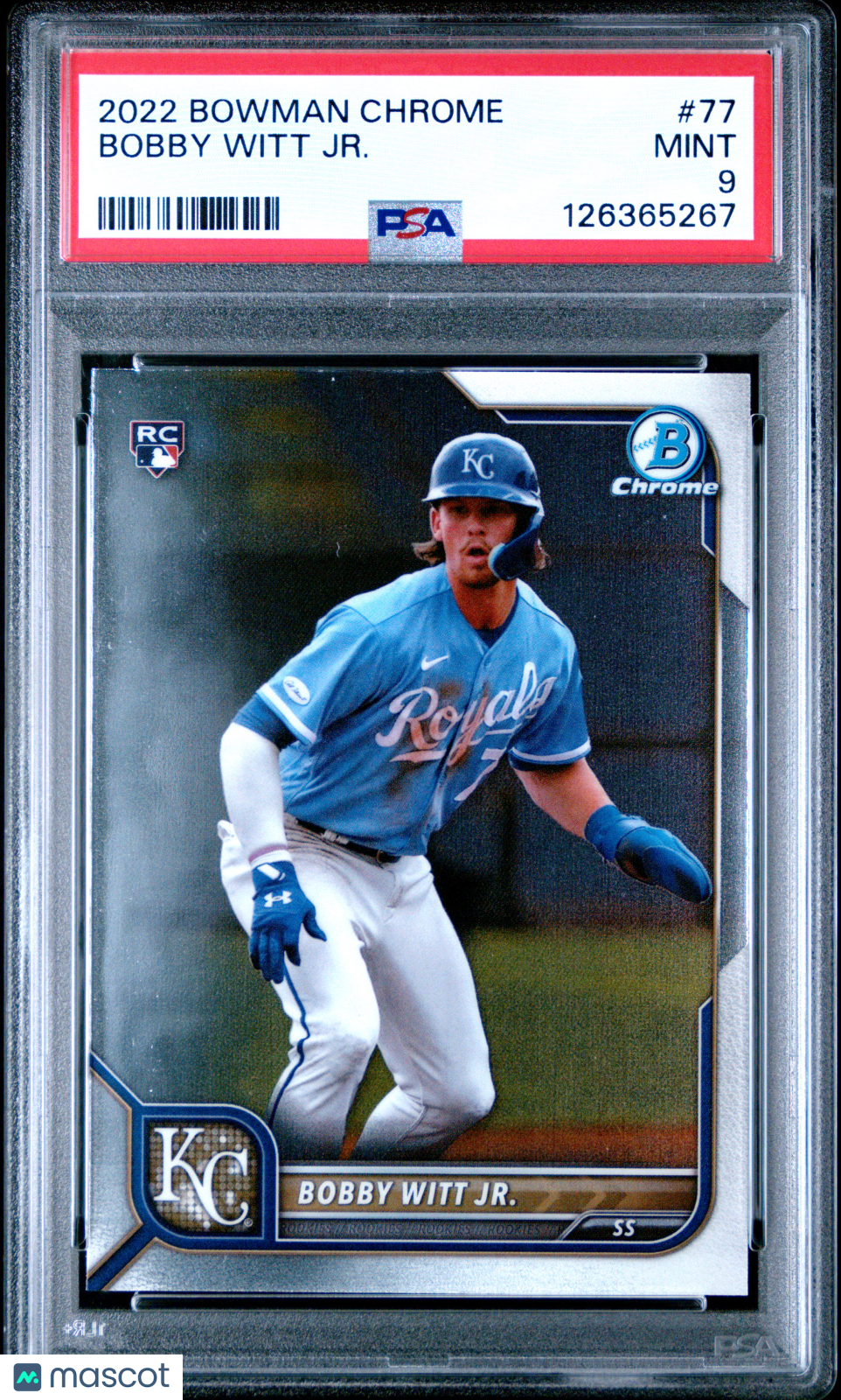 2022 Bowman Chrome Bobby Witt Jr. #77 RC PSA 9