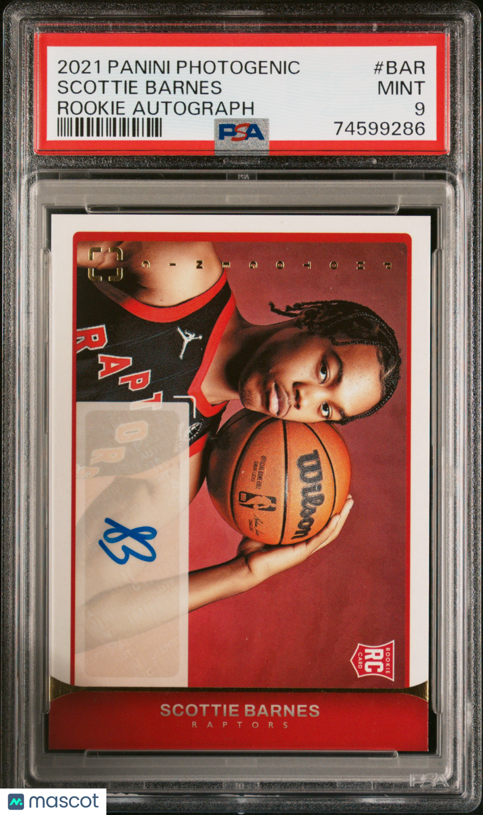 2021 Panini Photogenic Rookie Autographs Scottie Barnes #BAR PSA 9
