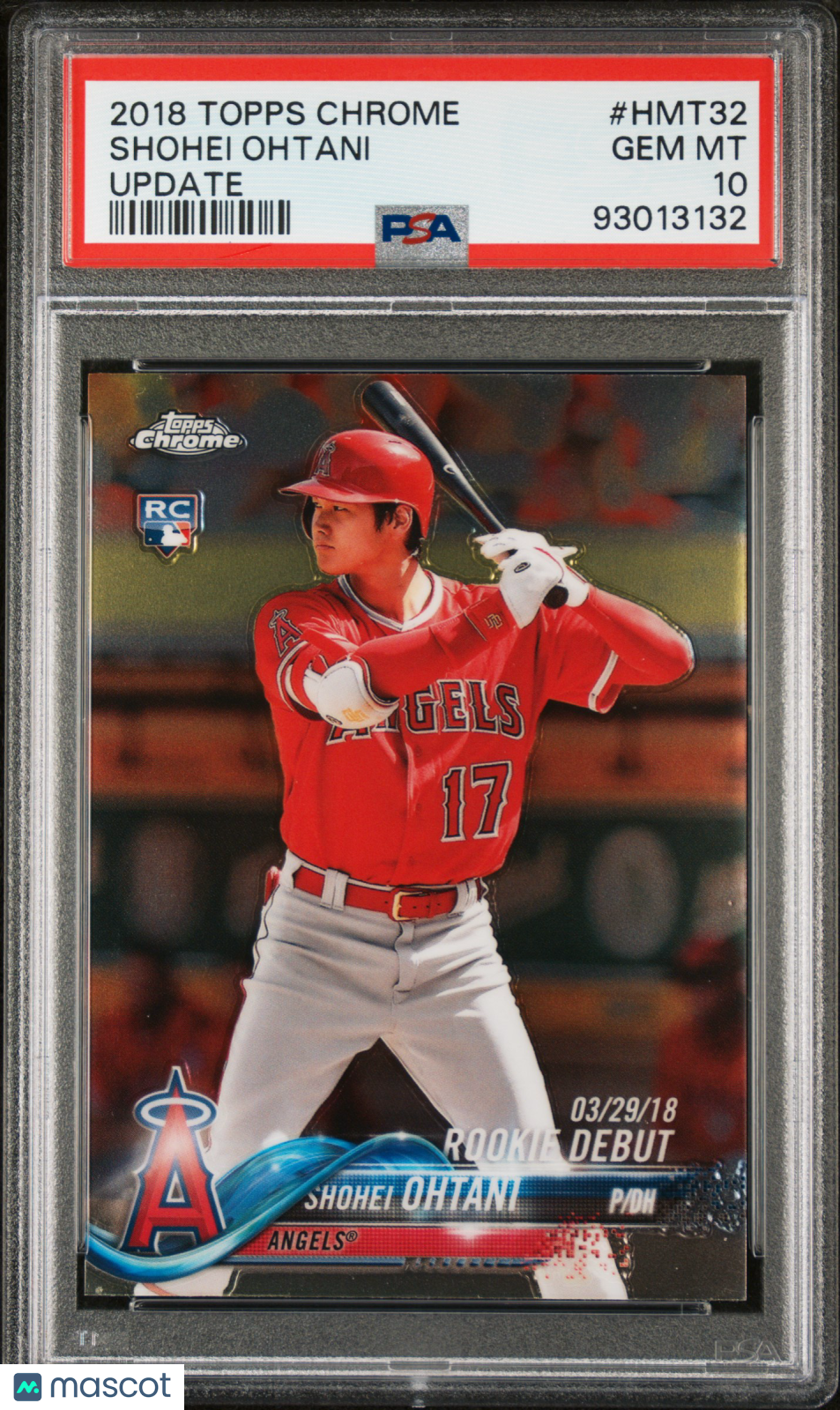 2018 Topps Chrome Update Shohei Ohtani #HMT32 RC PSA 10