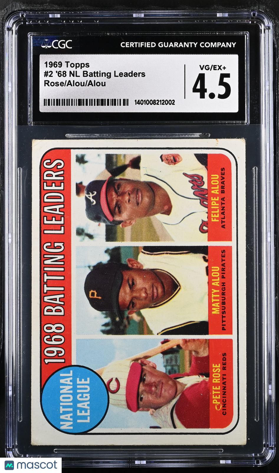 1969 Topps '68 NL Batting Leaders #2 Rose/Alou/Alou CGC 4.5