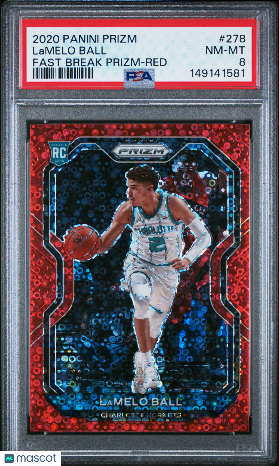 2020 Panini Prizm Basketball Lamelo Ball #278 Fast Break Red 064/125 RC PSA 8