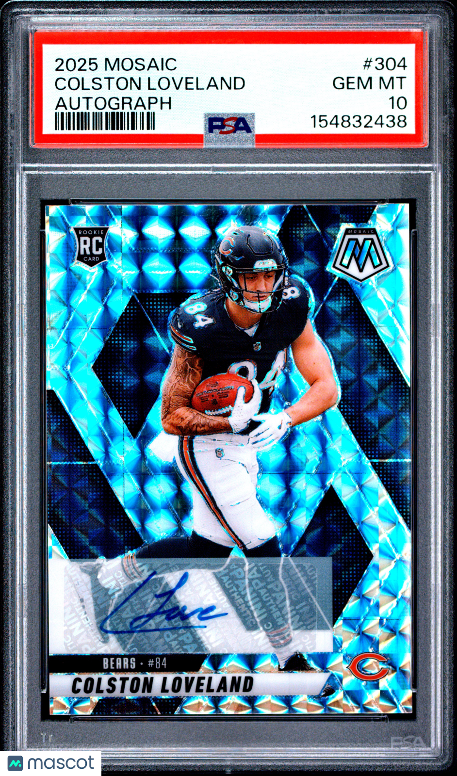 2025 Panini Mosaic Colston Loveland #304 Autograph RC PSA 10