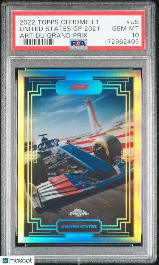 2022 Topps Chrome Formula 1 Art Du Grand Prix United States GP 2021 #US PSA 10
