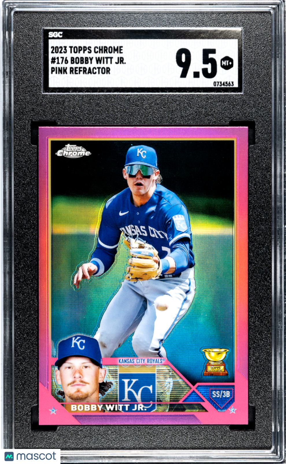 2023 Topps Chrome Bobby Witt Jr. #176 Pink Refractor SGC 9.5
